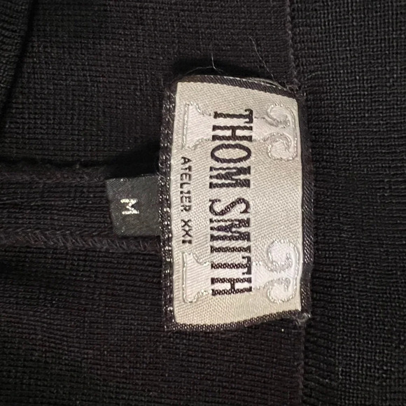 Thom Smith Atelier XXI Black Pant Stretch Wide Leg Side Zip Medium - Picture 3 of 9